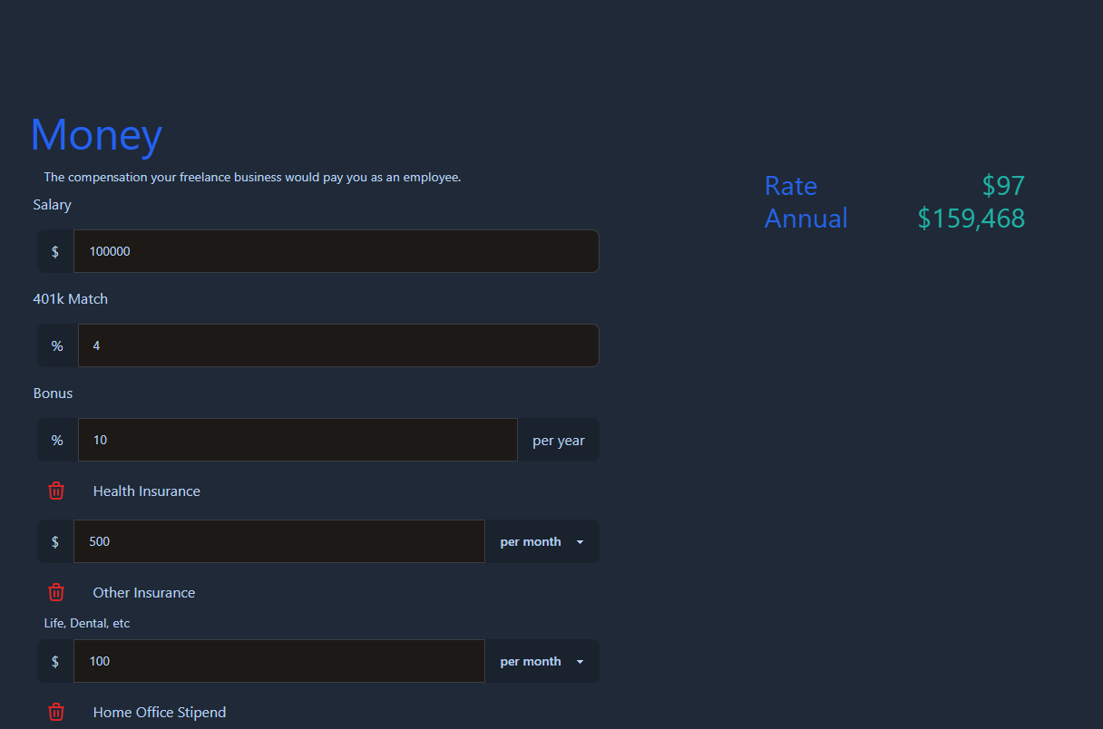 Freelancer Rate Calculator